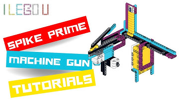 LEGO SPIKE PRIME Building Instructions - MACHINE GUN TUTORIALS - [design by I LEGO U]
