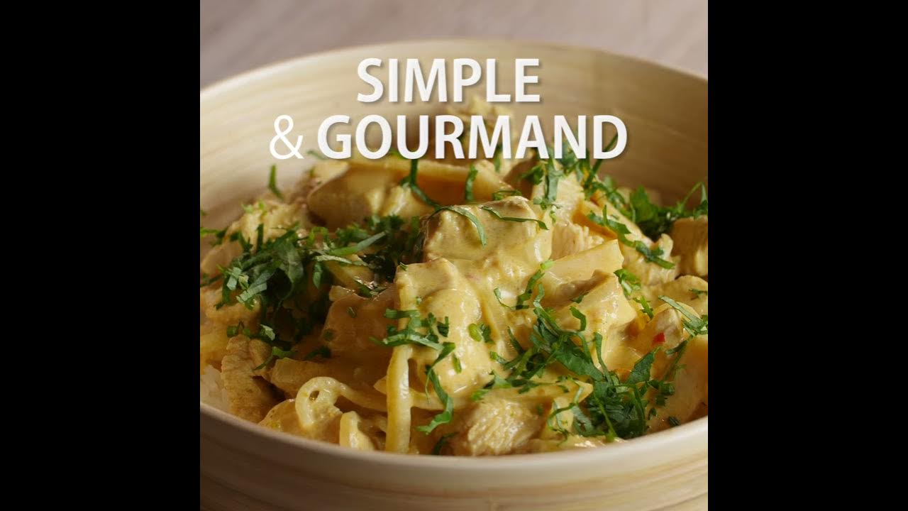 Recette - Poulet, curry et coco en vidéo - 750g.com