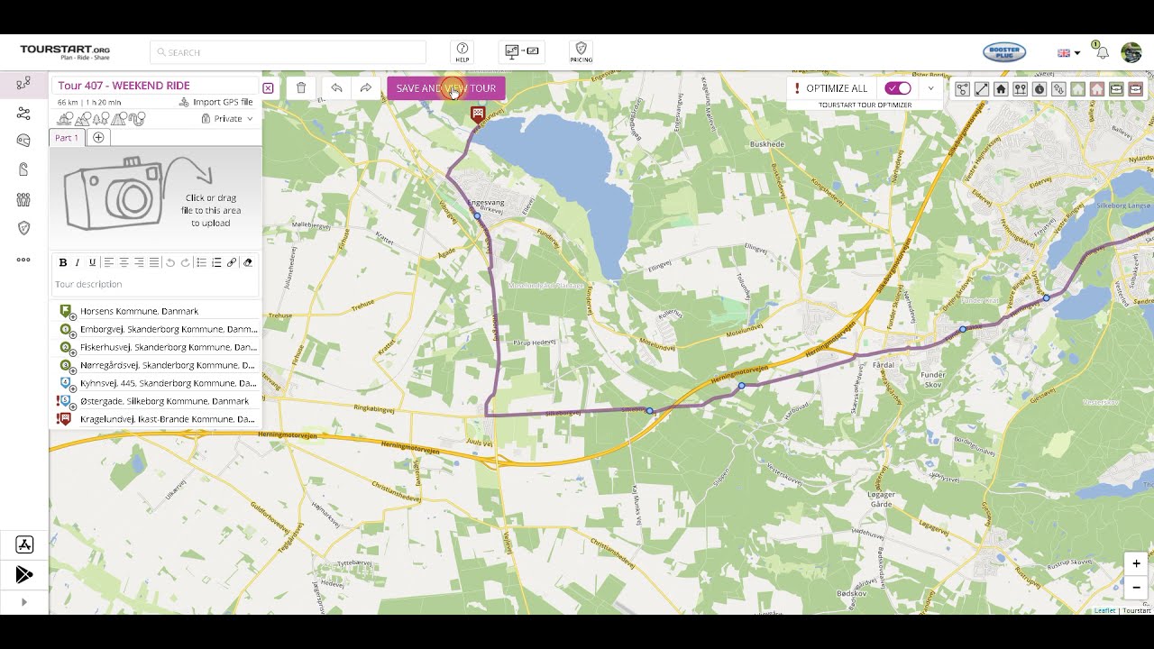 Tourstart Tour Optimizer - Avoid Highway