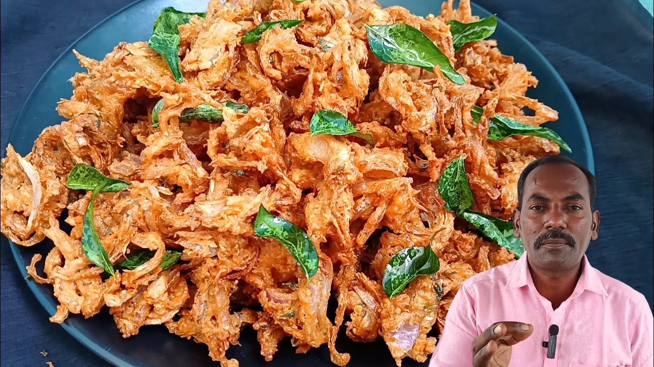 மாவு உதிராமல் வர சீக்ரெட் டிப்ஸ் 🔥😋Vengaya pakoda tamil | onion pakoda in tamil | tea kadai kitchen