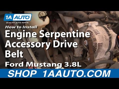 How To Replace Serpentine Belt 94-04 Ford Mustang 3.8L