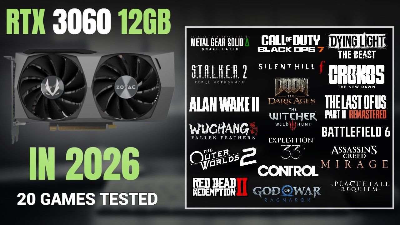 Nvidia RTX 3060 12GB GB Gaming Test 2026 | 20 Games Tested | 1080P