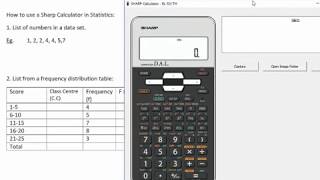 Finding mean and standard deviation using a sharp calculator
