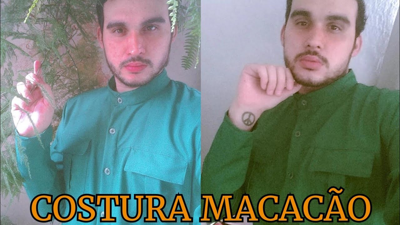 Costura: Macacão masculino manga comprida