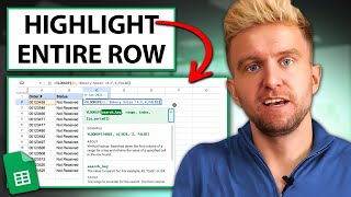 Highlighting Entire Rows With Conditional Formatting | Google Sheets