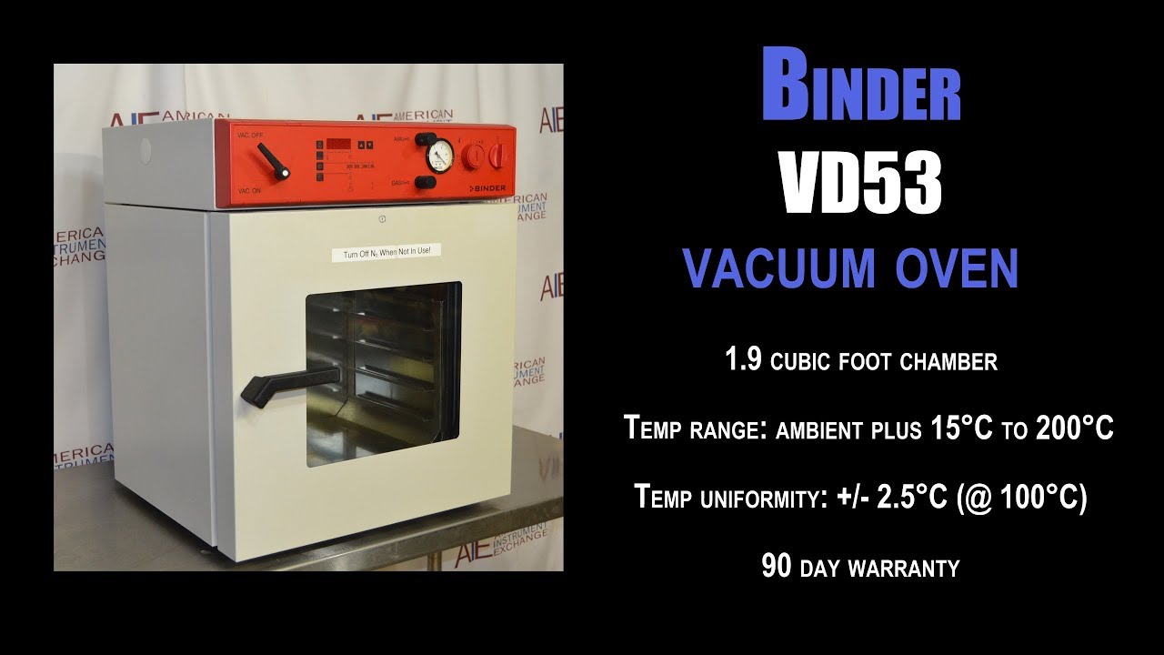 Binder VD53 vacuum oven (3675 OVEN) YouTube