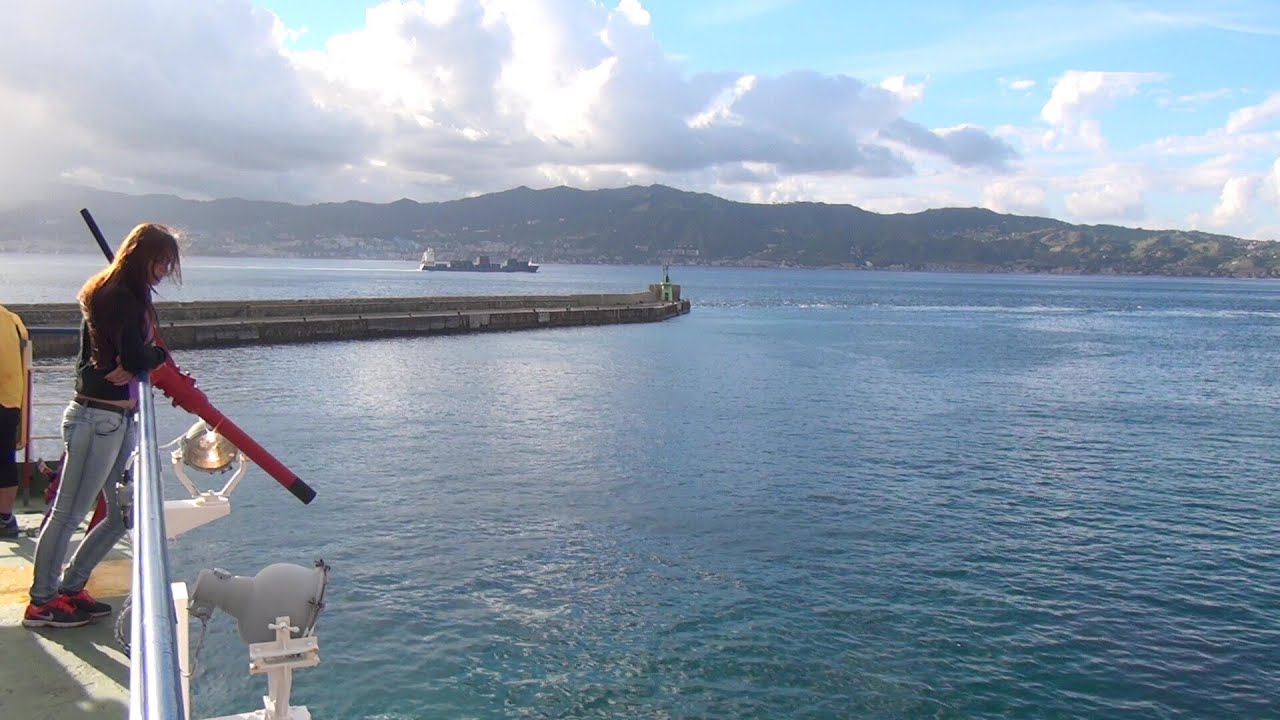 Strait of Messina with Ferry Fata Morgana Italy Sicily Italien Sizilien 11.10.2015