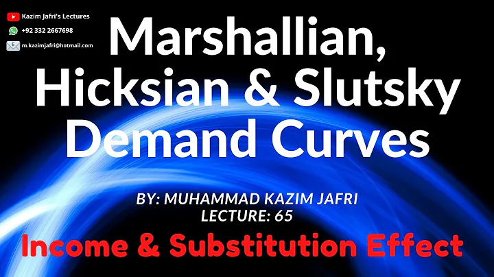 Lecture 65: Marshallian, Hicksian and Slutsky Demand Curves | Income and Substitution Effects