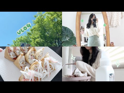 VLOG 밥 해먹고 밀린 집안일하고🧼 출근하는 일상  | <strong>라식</strong> <strong>수술</strong> <strong>후</strong> 10년 시력이 떨어진다 그래도.. | 된장국수, 꼬불이어묵탕, 양배추쌈 🥬