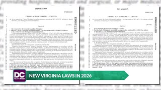New Virginia laws taking effect on Jan. 1, 2026
