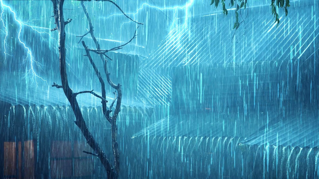 Fall Asleep Fast with Heavy Rain & Thunder on Metal Roof | Deep Sleep Tonight