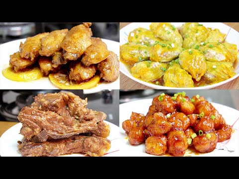 综合食谱：樱桃肉、柠檬鸡翅、酿南瓜花、酱骨架