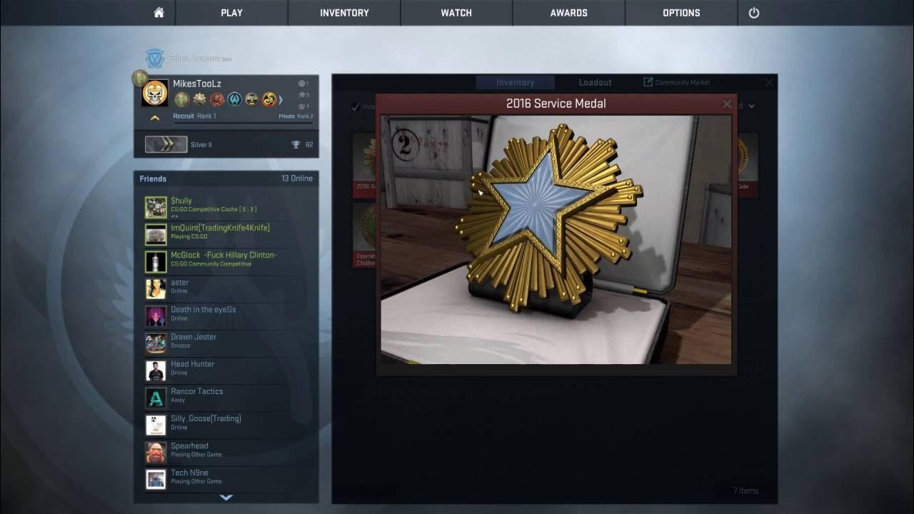 CSGO unlocking Service Medal YouTube