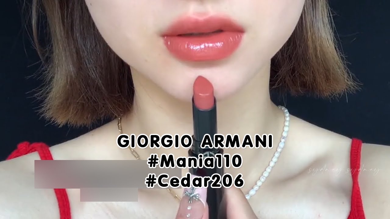 Swatch Giorgio Armani Lip Power Satin Lipstick #Mania110 & #Cedar206 -  YouTube