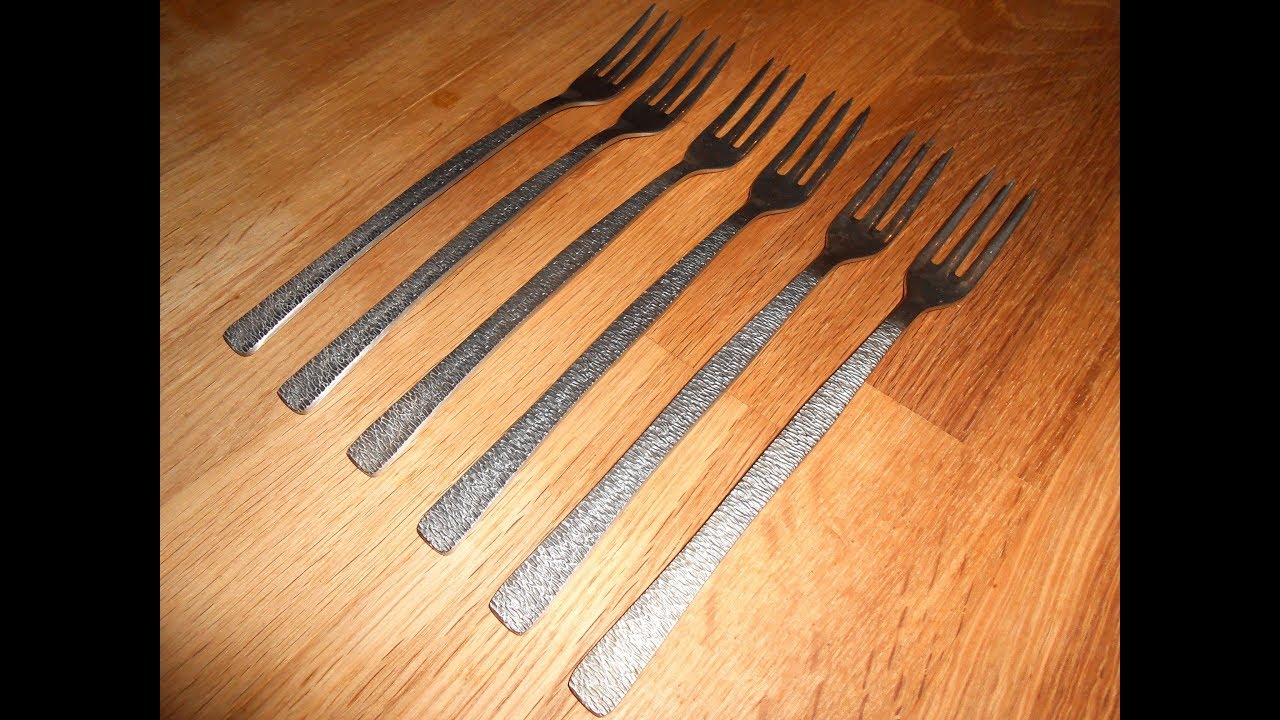 Viners Studio Cutlery Vintage Bark Design By Gerald Benney 6 X Dessert Forks