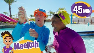 Blippi U0026 Meeekahs Waterpark Treasure Hunt  Fun In The Sun  Meekah Education Cartoons For Kids