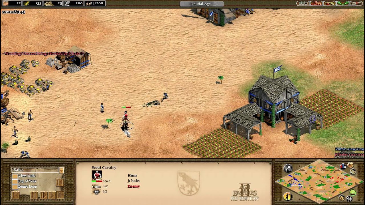 Age2HD 1v1 Arabia Hun War