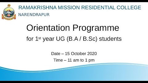 Orientation Programme for First Year UG (BA/BSc) Students
