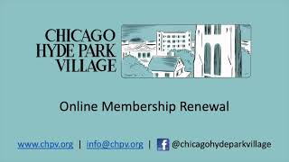 How to Renew Your CHPV Membership Online
