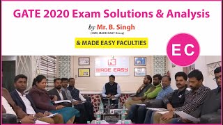GATE 2020 Detailed Analysis | EC | by Mr. B. Singh (CMD MADE EASY) and Senior Faculty Members Profile