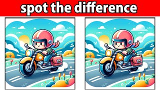 [Find the difference]Find 3 mistakes in the illustration of a person riding a bike.