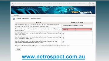 cPanel Video Tutorial - Update Contact Info