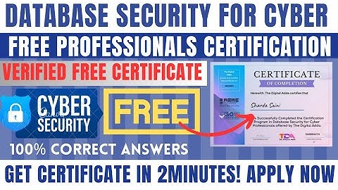 Free Database Security for Cyber Certification | Cyber Security Free Certificate | Free Certificate