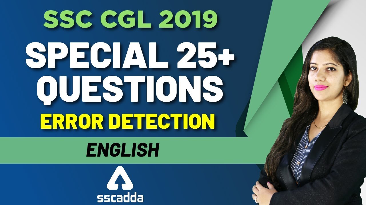 SSC CGL 2019 | English | Error Detection Special 25+ Questions - YouTube