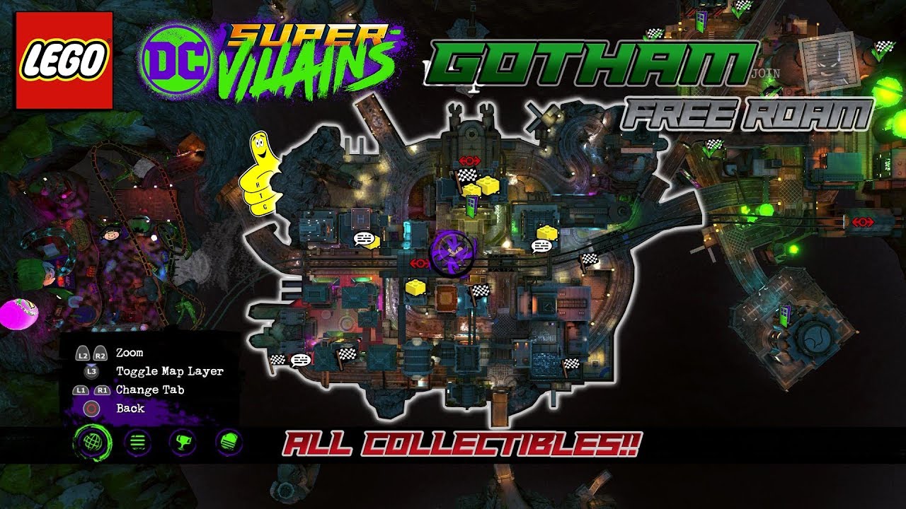 Lego DC Super-Villains: Gotham FREE ROAM (All Collectibles) - HTG - YouTube