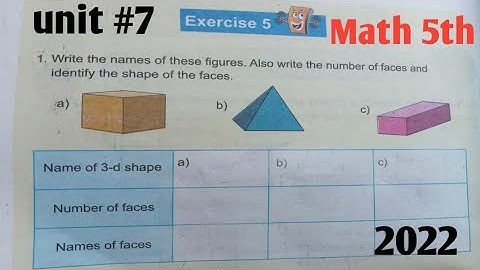 Class 5th Math new course 2022 kpktb  and PTB unit 7 geometry Exercise 5| unit 7 Math 5 exercise 5