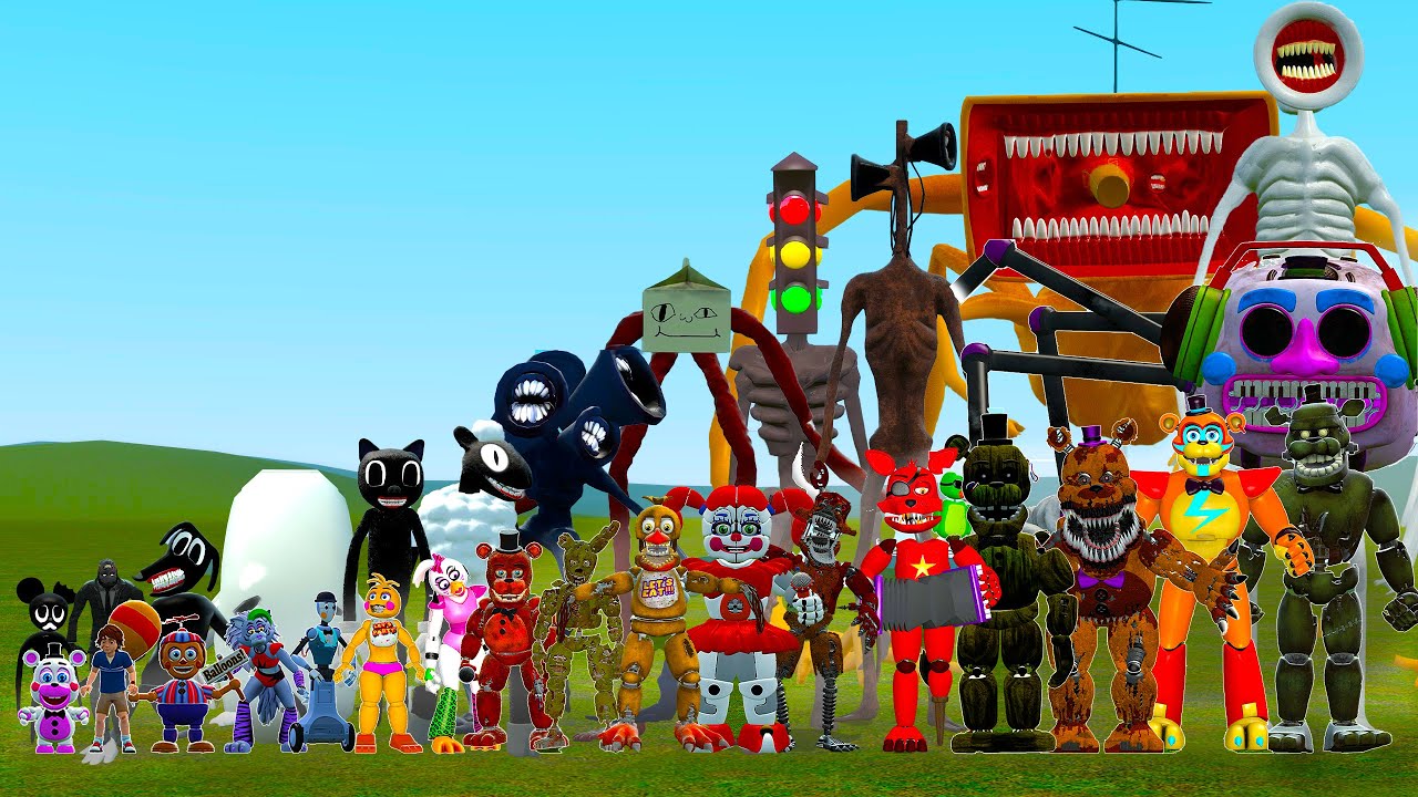 ALL FNAF 1-9 SECURITY BREACH ANIMATRONICS SIZE COMPARISON in Garry's Mod! (Five  Nights at Freddy's) 