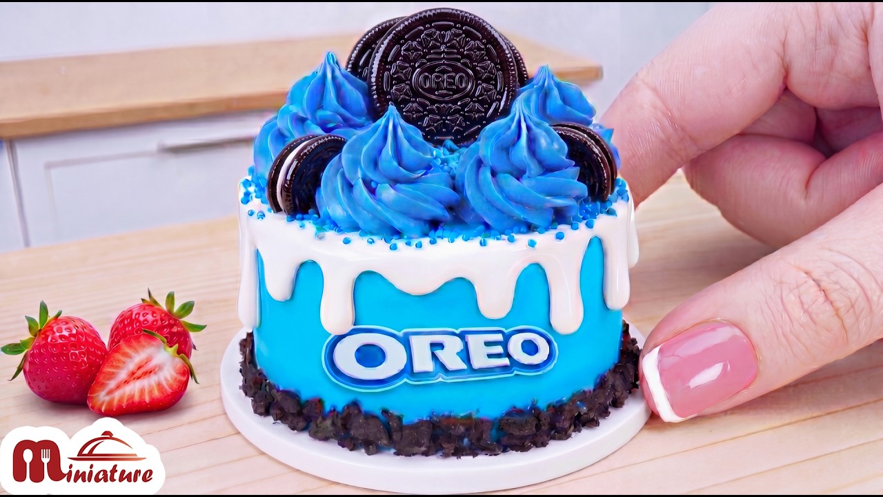 💙 So Pretty Mini Blue Oreo Drip Cake Decorating Ideas | ASMR Cooking Mini Food