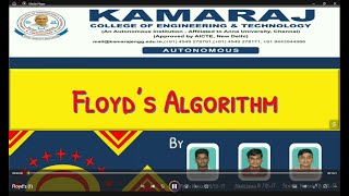 Floyd's Algorithm (Tamil)