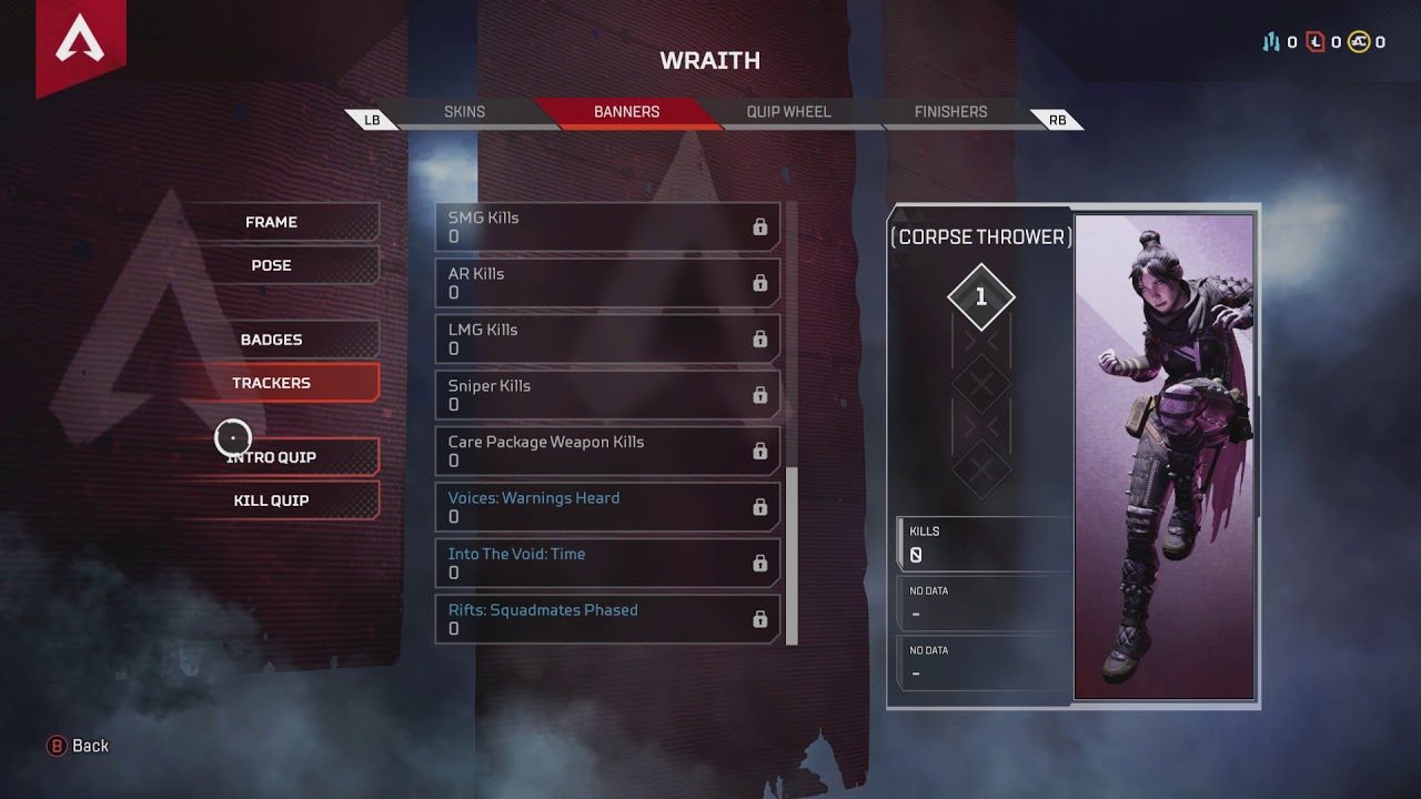 Apex Legends Wraith Skins Banners Finishers Badges Trackers Intro Kill Quips Youtube