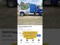 Semi truck for sale for people who cannot decide if they want to drive a pickup or a semi truck.