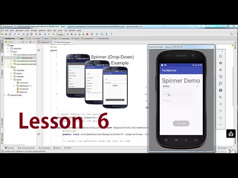 Android Studio 2.2.3 -  How to Start ? Lesson 6 - Spinner