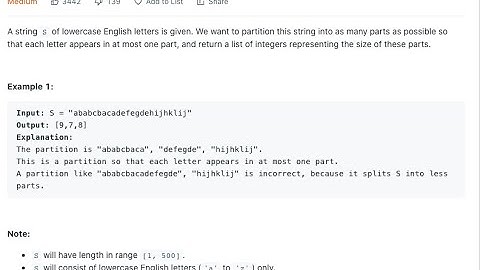 763. Partition Labels || Amazon 高频题