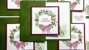 Easy Fun Fold  Christmas Cards With Cottage Wreaths!