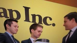 Snapchat ringing the opening bell for their IPO | Evan Spiegel | Bobby Murphy