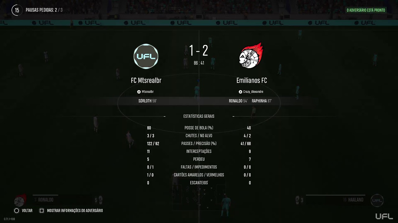 UFL AO VIVO RANGUEADA!! PS5!!