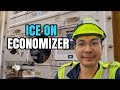 Refrigeration system ice on economizer  refrigerated container reefer