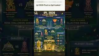 IPLT20 2026 script| IPL match | #tataipl #playoffs #qualifiers #rcb #gt #pbks #srh #rcbwinner #cjp