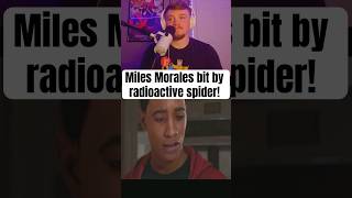 Miles Morales bit by spider #spiderman #spiderverse #milesmorales #gaming #gameplay #mcu #marvel