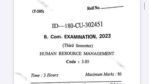 Human Resources management question paper | previous year papers | Exams | MDU