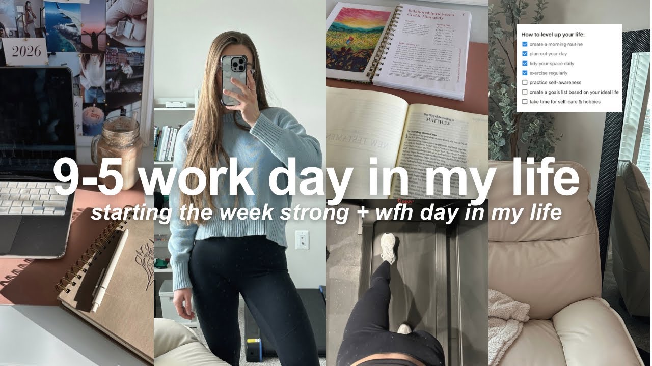 7am *productive* MONDAY VLOG: cozy morning routine, work-from-home, & wellness habits