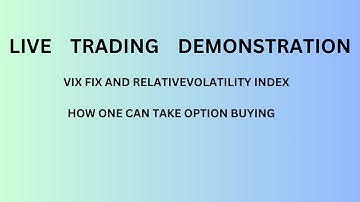 LIVE  EXAMPLE WITH   VIX FIX AND RELATIVE VOLATILITY INDEX FOR OPTION BUYING