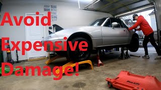 How to SAFELY Lift a Miata on Jack Stands  Miata Tech Tips #1
