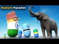 Country scaled by elephants population 