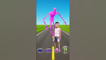 I jump on colour ball to dinosaur, monster, Siren head, zombie #shorts #youtubeshorts
