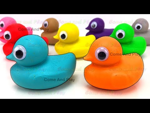 Learn Colors with Play Doh Ducks and Disney Molds with Surprise Toys